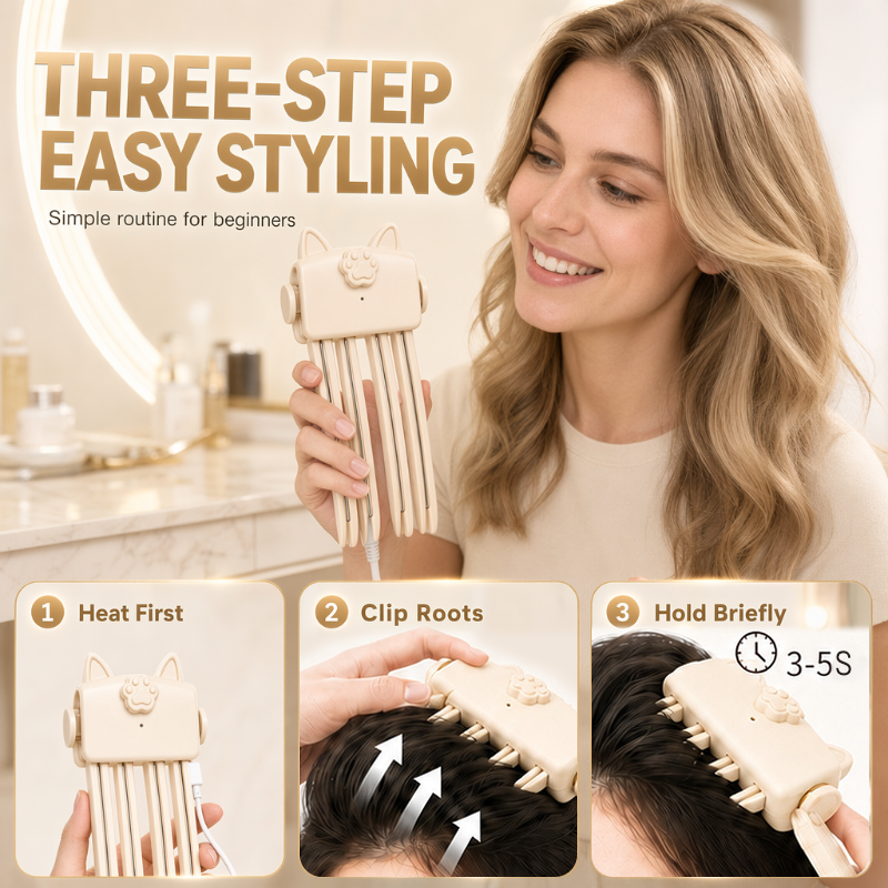 48K+ Sold - Wireless Heated Volumizing Root Lift Clip, Portable Travel Hair Styling Tool for Flat Fine Hair