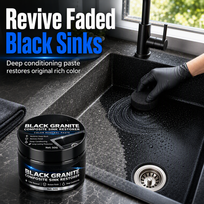 🥳2026 HOT SALE🥳💞50K+ SOLD! 🪨✨ 50% OFF! Granite & Quartz Sink Renovation Paste – restores faded black luster, repels water & stains. Bring dull stone back to life without replacing it! 🛡️✅