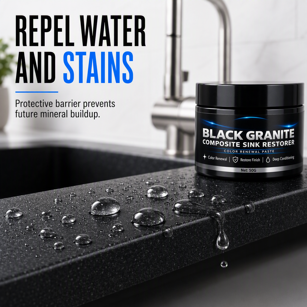 🥳2026 HOT SALE🥳💞50K+ SOLD! 🪨✨ 50% OFF! Granite & Quartz Sink Renovation Paste – restores faded black luster, repels water & stains. Bring dull stone back to life without replacing it! 🛡️✅