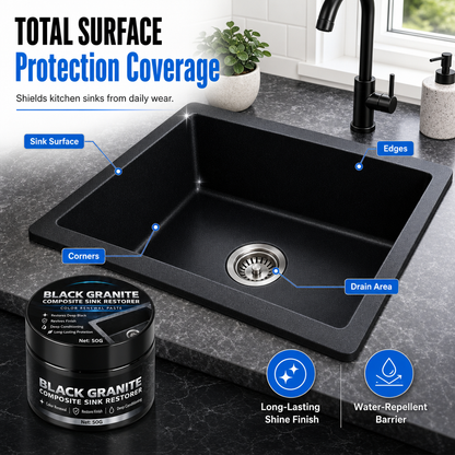 🥳2026 HOT SALE🥳💞50K+ SOLD! 🪨✨ 50% OFF! Granite & Quartz Sink Renovation Paste – restores faded black luster, repels water & stains. Bring dull stone back to life without replacing it! 🛡️✅