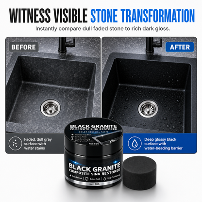 🥳2026 HOT SALE🥳💞50K+ SOLD! 🪨✨ 50% OFF! Granite & Quartz Sink Renovation Paste – restores faded black luster, repels water & stains. Bring dull stone back to life without replacing it! 🛡️✅