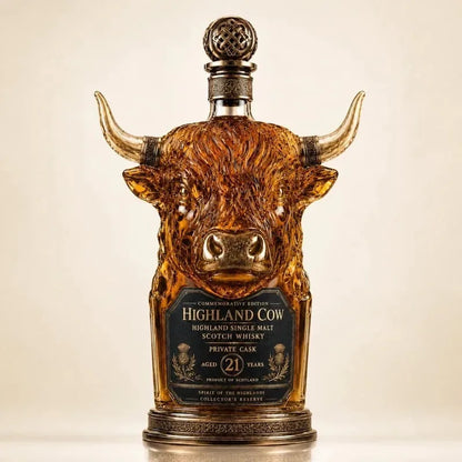 Highland Cow Whiskey Bottle Decanter