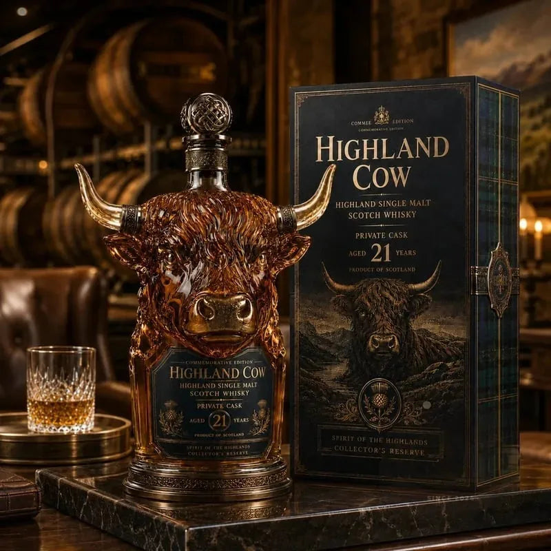 Highland Cow Whiskey Bottle Decanter