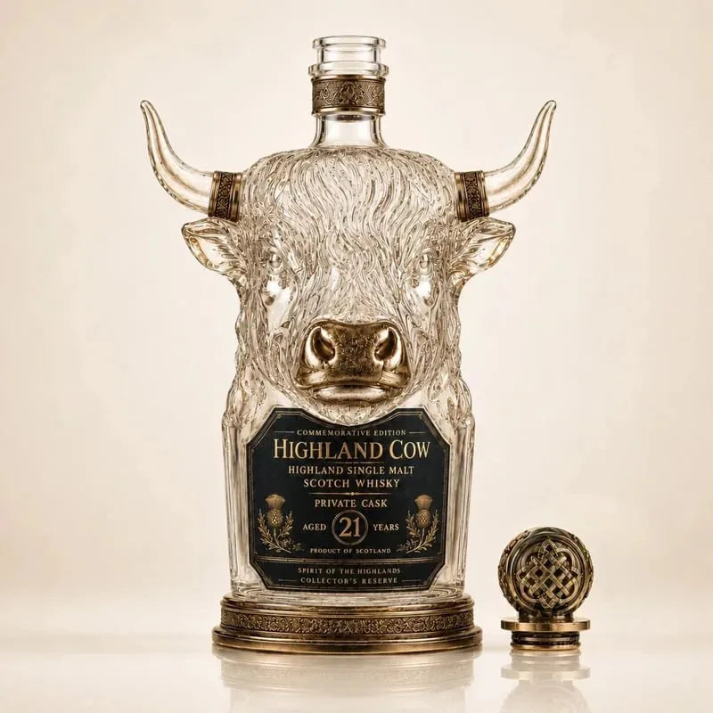 Highland Cow Whiskey Bottle Decanter