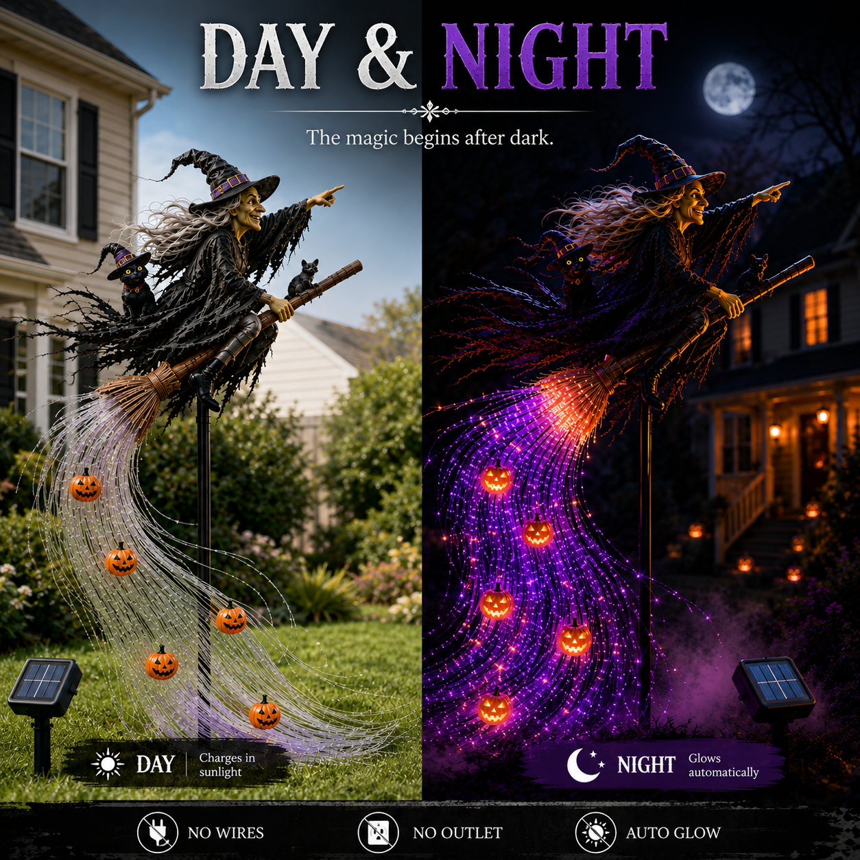 🎃 HALLOWEEN MAGIC SALE  50% OFF - Witch’s Magic Trail™ ✨ Solar Fiber Optic Yard Light